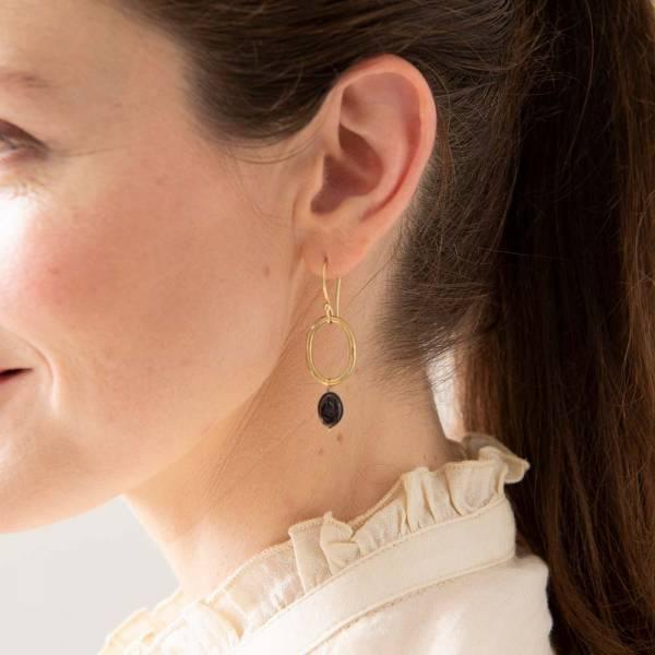 Ohrringe Graceful Granat Gold