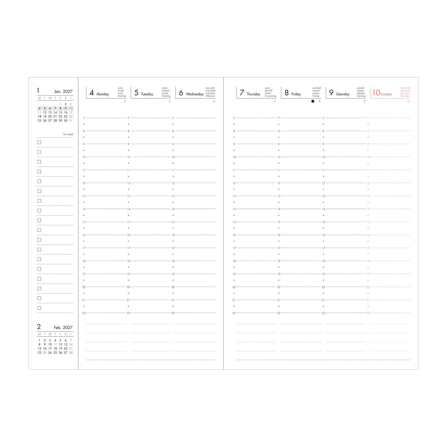 B6 Kalender 2027 COLORS, Mint