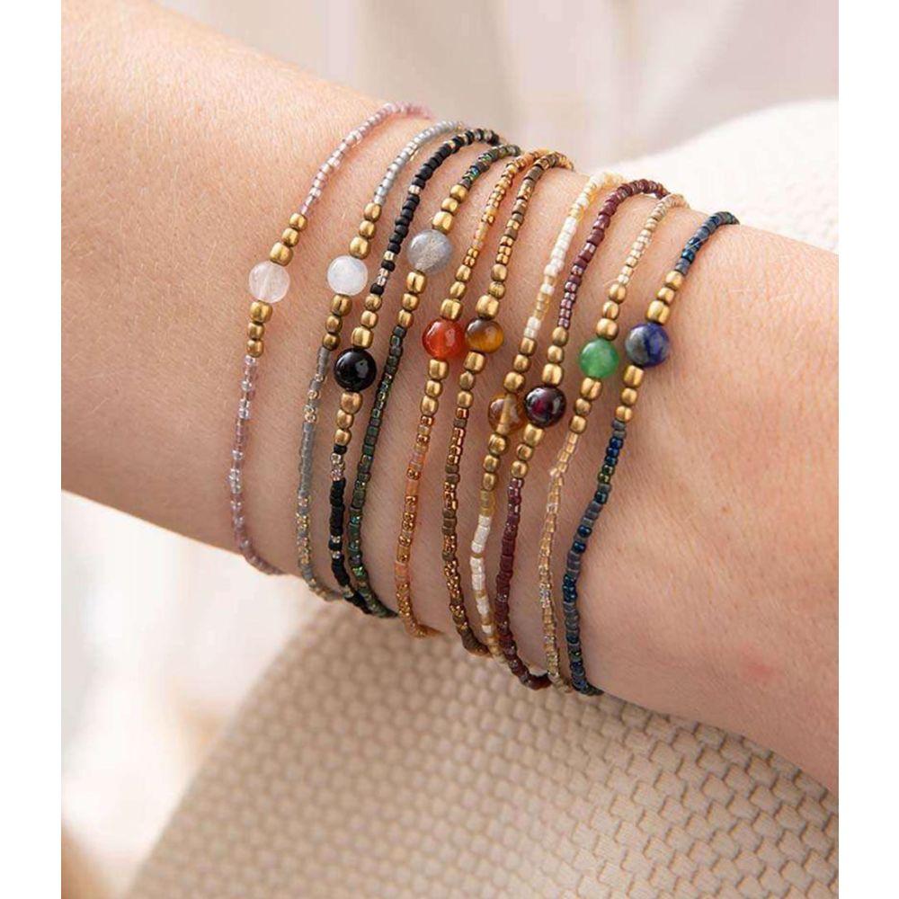 Armband Karte Iris Schwarzer Onyx Gold