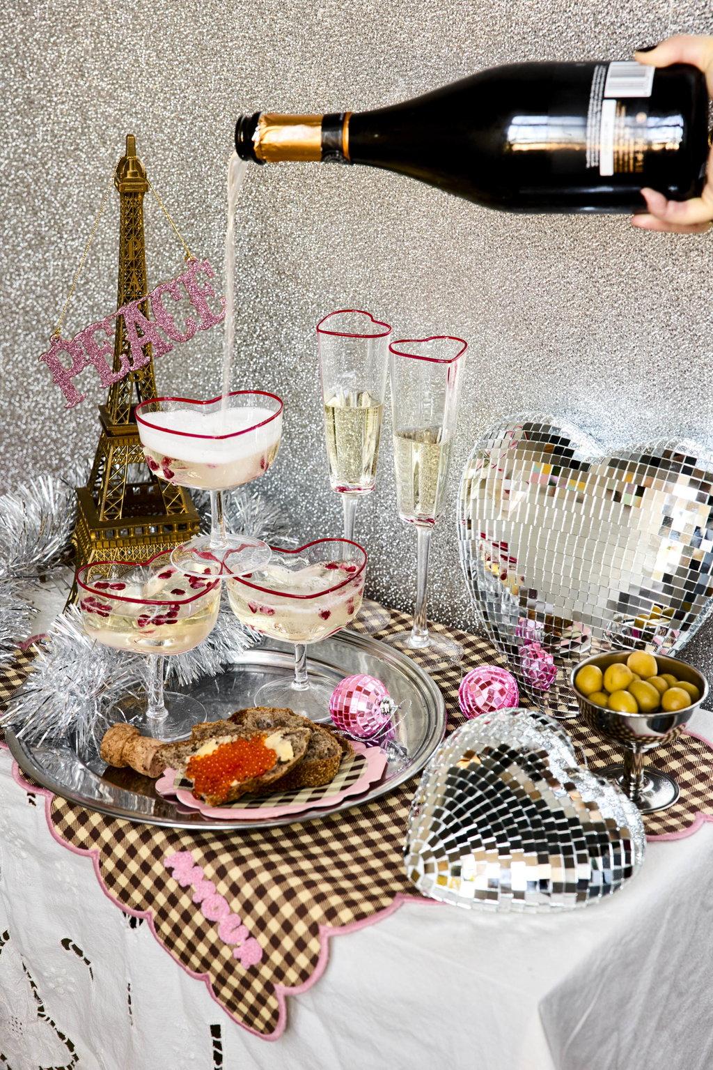 Diskokugel Herz Silber M