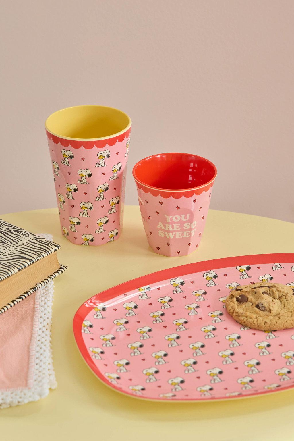 Melamin Becher Snoopy Pink