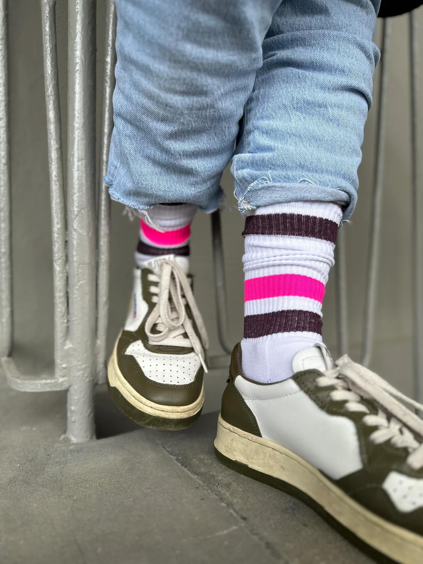 Tennissocken NEW TENNIS White - Bordeaux - Neon Pink 36-38