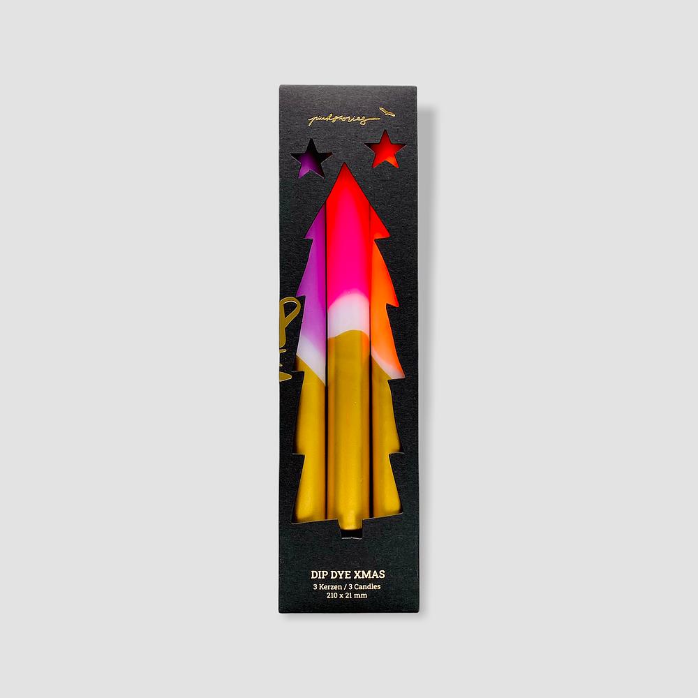Kerzen Dip Dye XMAS Neon Holiday