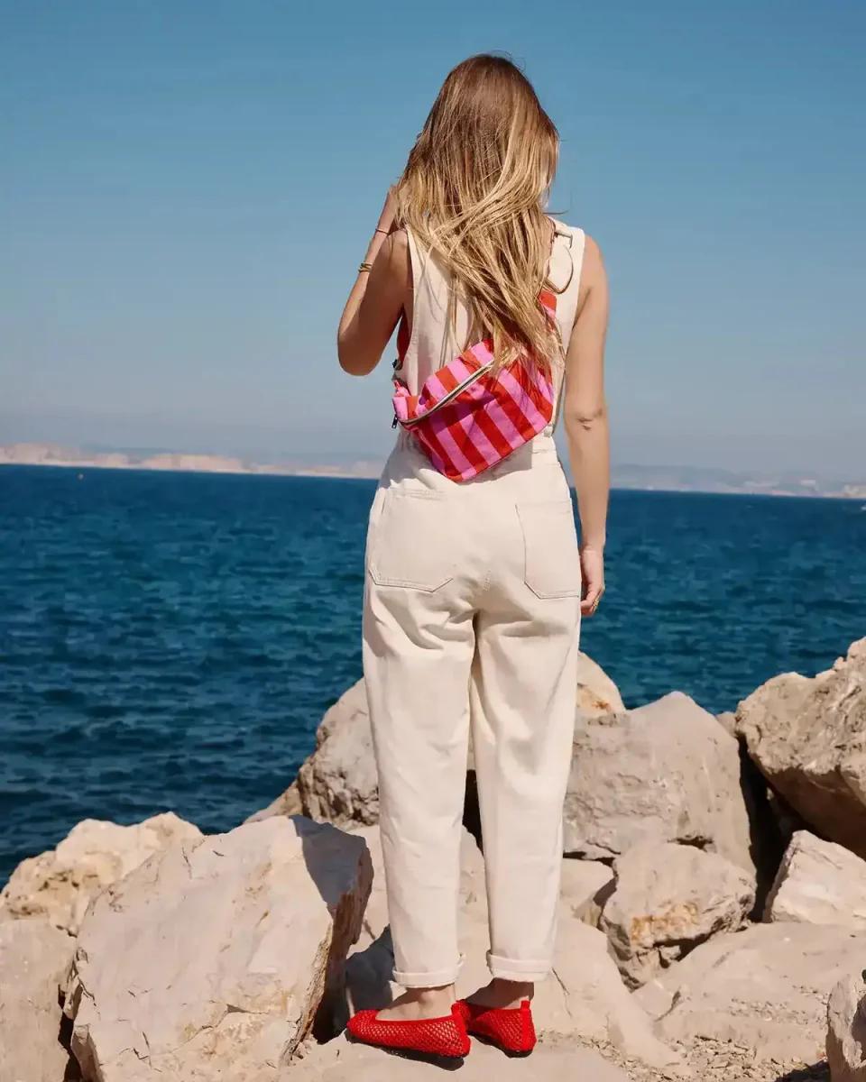 Hip Bag Stripes Orchid Tomato