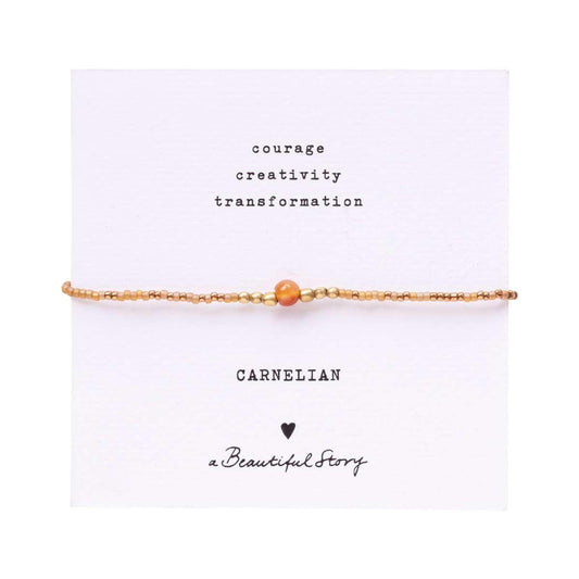 Armband mit Karte Iris Karneol Gold