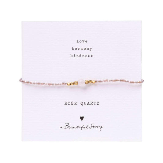 Armband Karte Iris Rosenquarz Gold