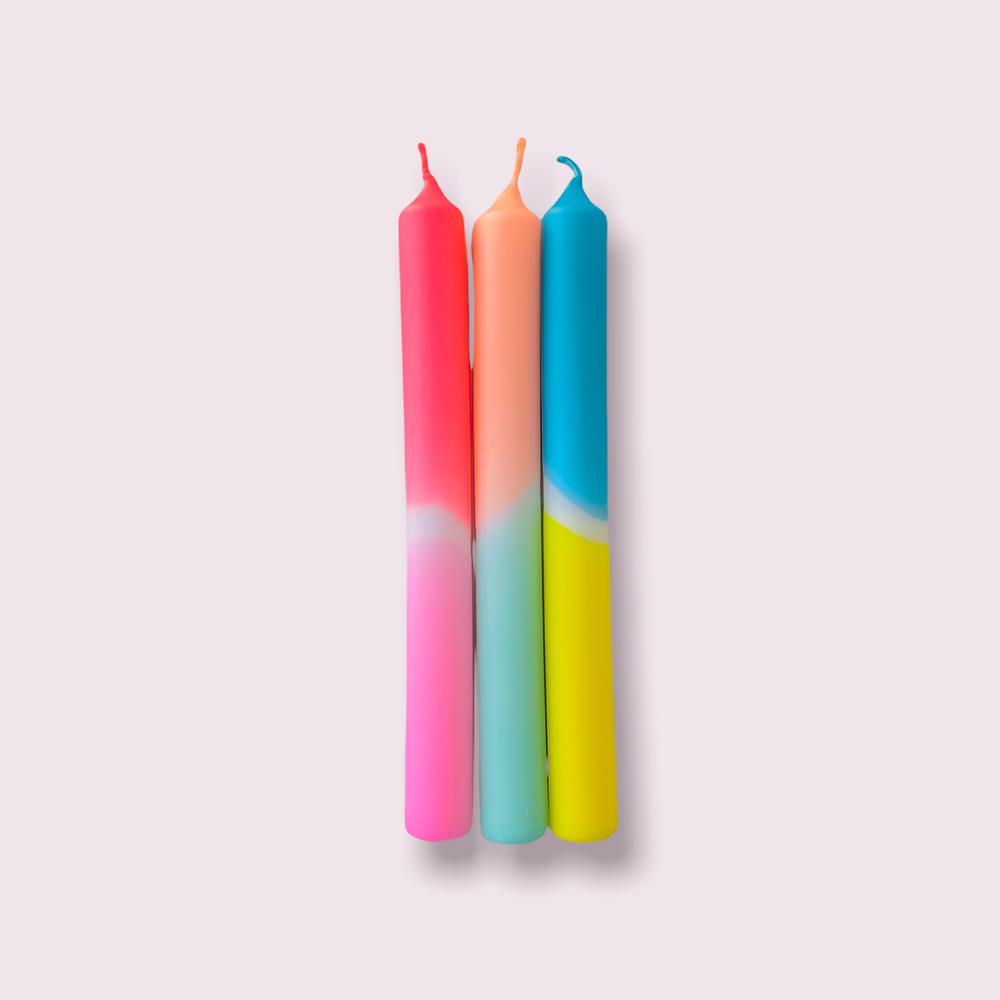 Stabkerzen Dip Dye Neon Lovin´ South Beach