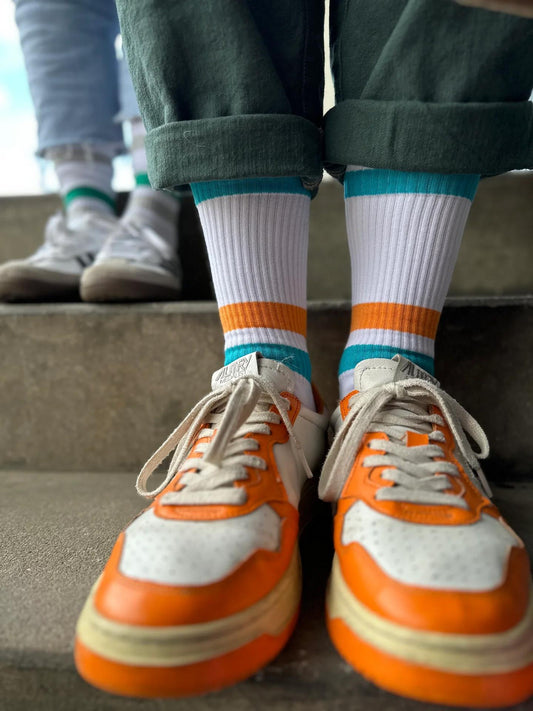Tennissocken NEW TENNIS White Petrol Orange 36-38
