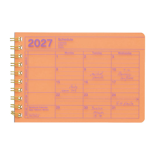 2027 Notebook Kalendar XS Neon Orange