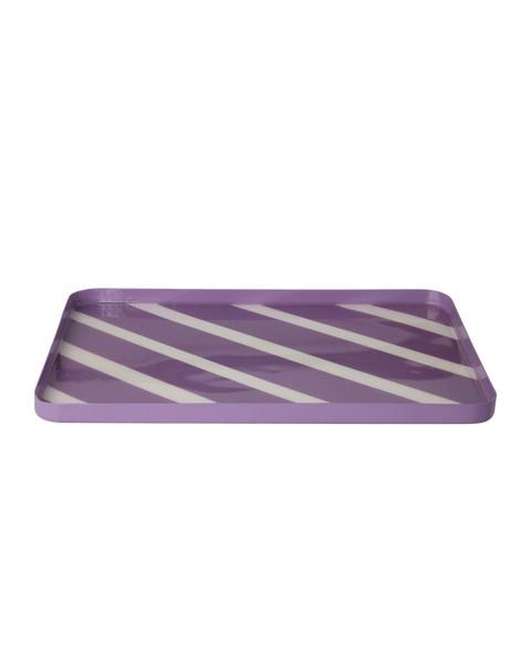 Tablett Lila mit weißen Streifen