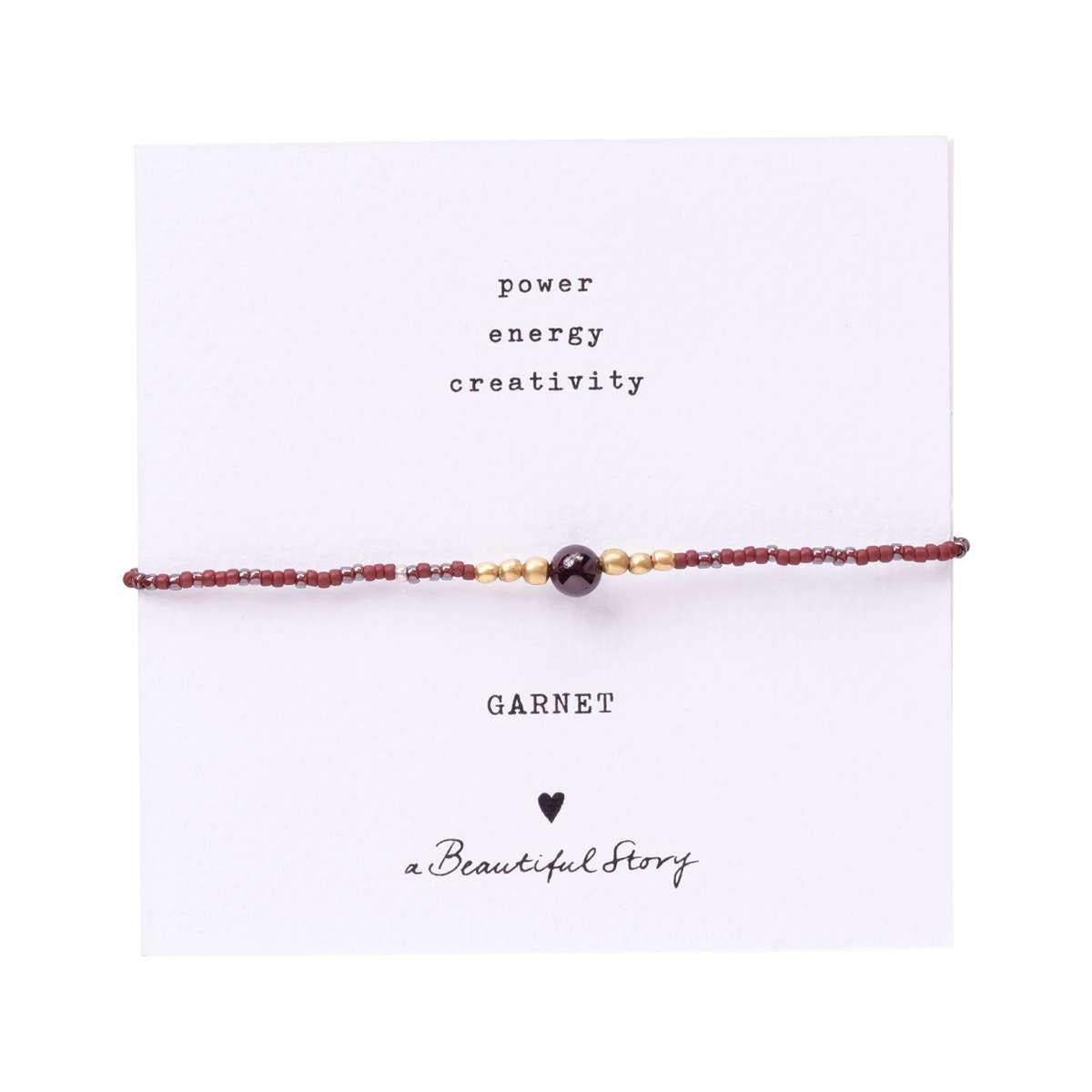 Armband Karte Iris Granat Gold