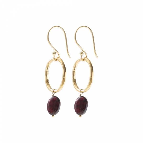Ohrringe Graceful Granat Gold