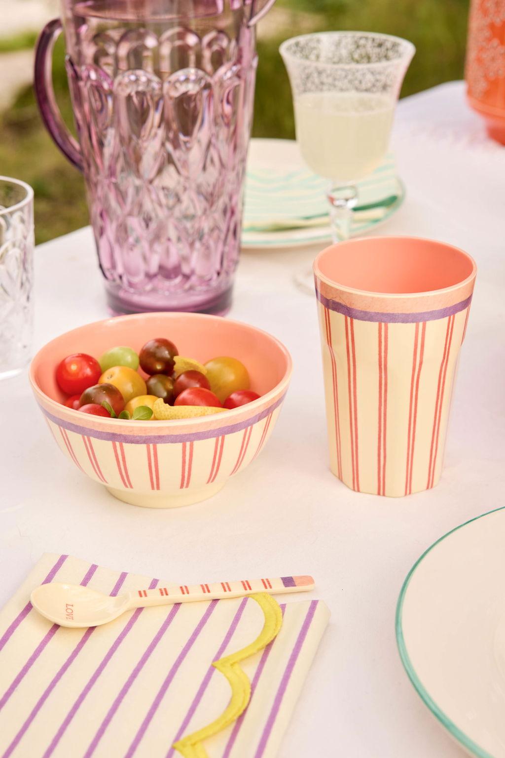 Melamin Latte Cup Stripey Love