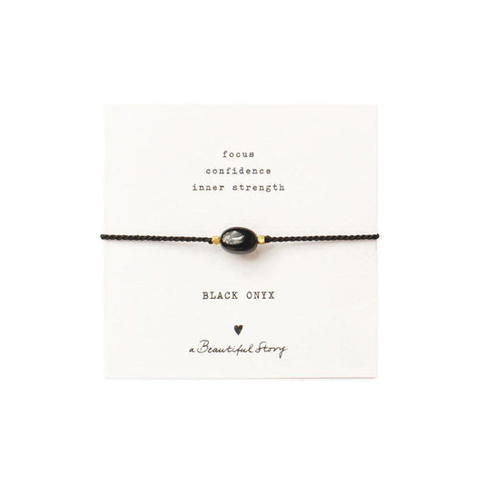 Armband Karte Gemstone Schwarzer Onyx Gold