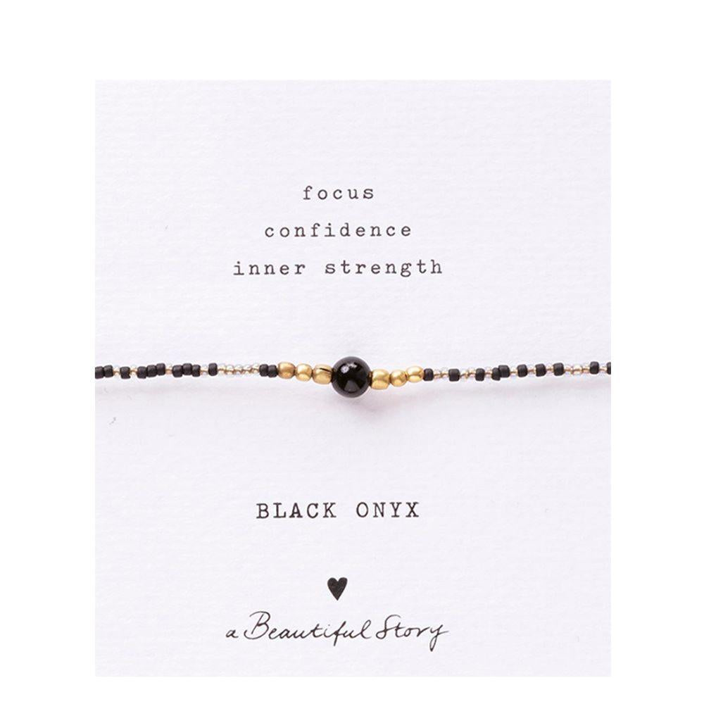 Armband Karte Iris Schwarzer Onyx Gold