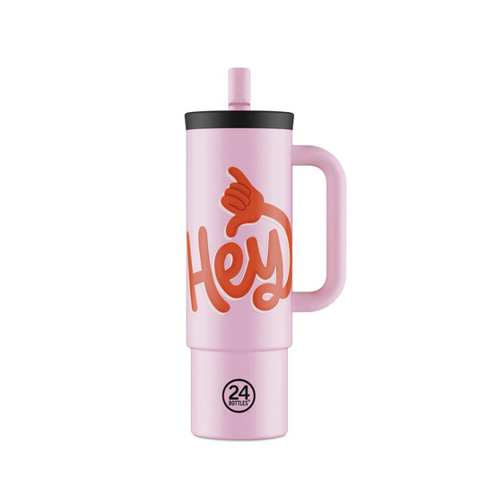 Straw Cup Hey! Pink 0,8L