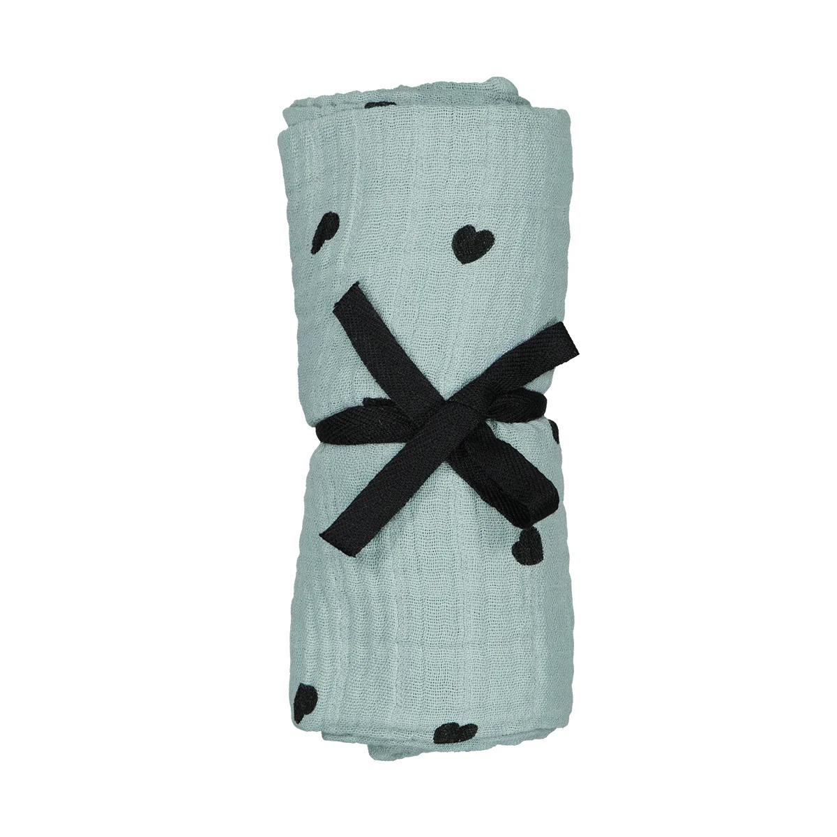 Wickeltuch Bianca Heart Blue Spray 70x70