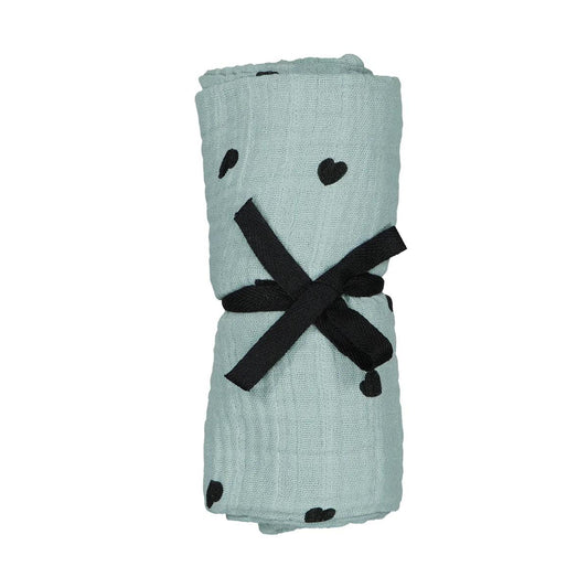 Wickeltuch Bianca Heart Blue Spray 70x70