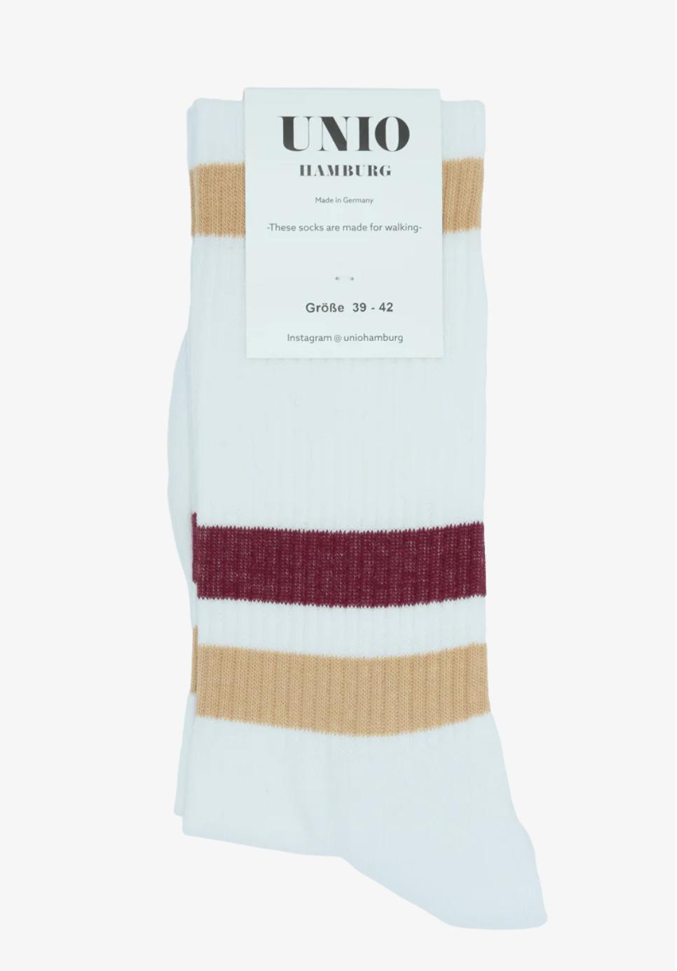 Tennissocken New Tennis White Toast Bordeaux 39-42