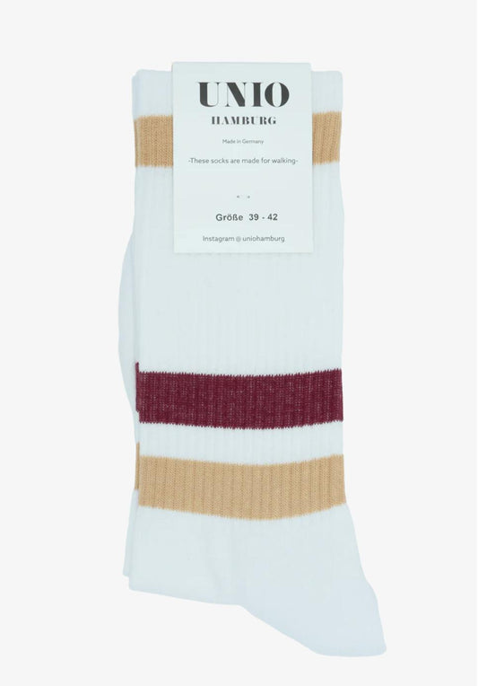 Tennissocken New Tennis White Toast Bordeaux 39-42