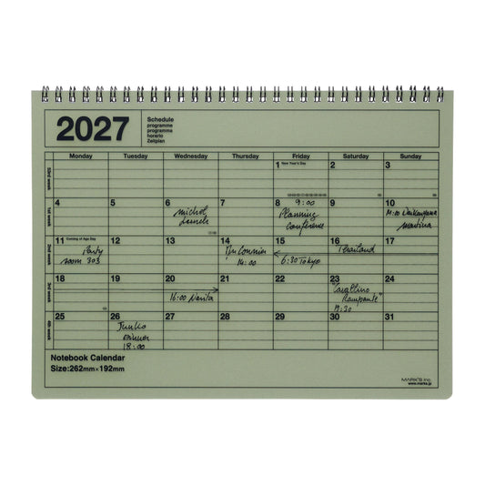 2027 Notebook Kalendar M, Khaki