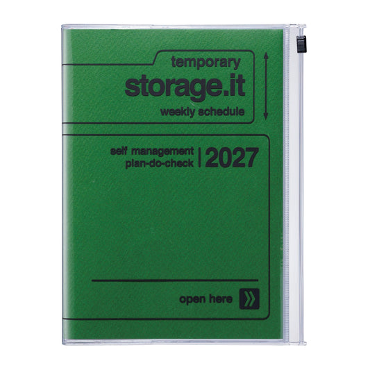 A5 Kalender 2027 STORAGE.IT, Green