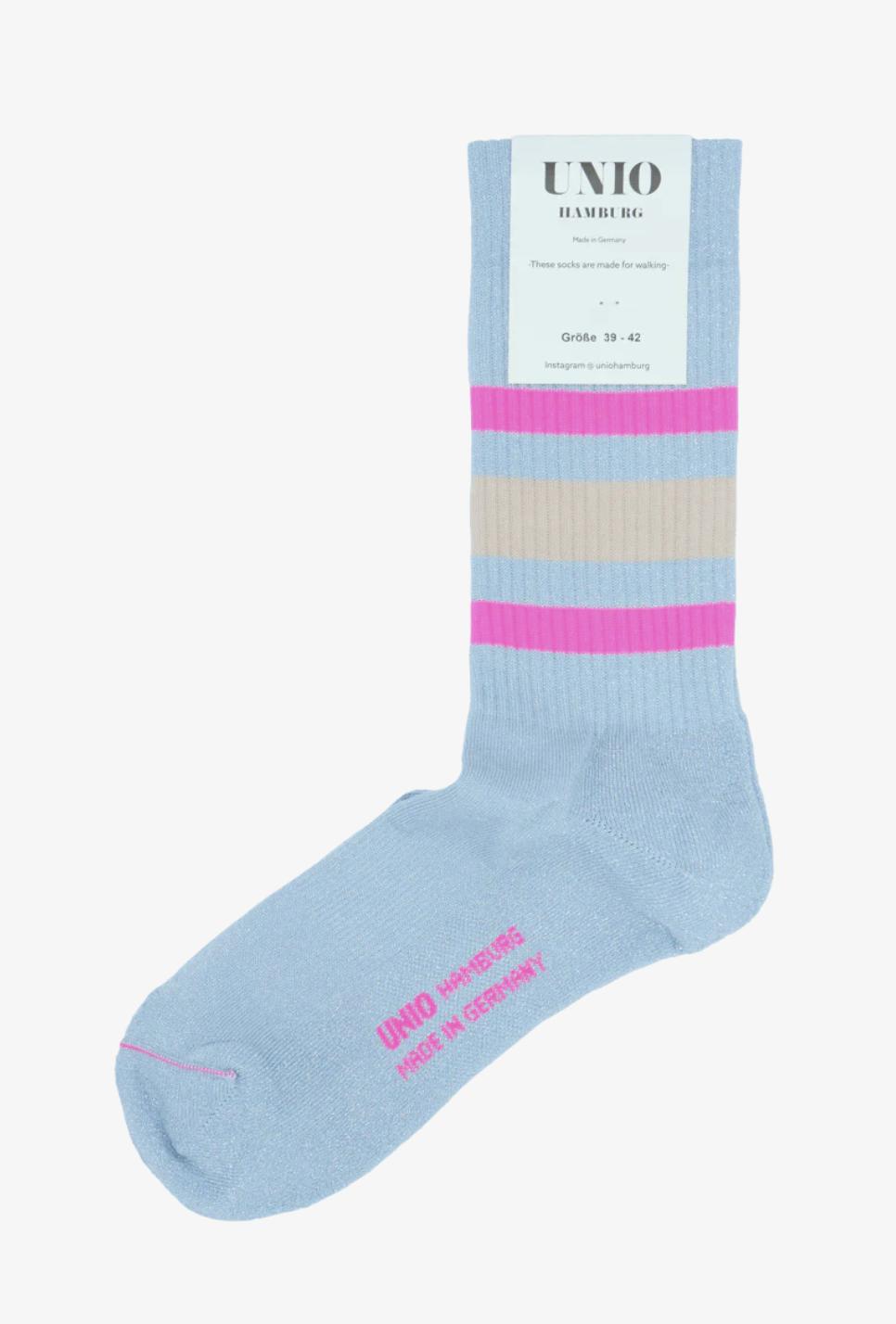 Tennissocken TORONTO GLITZI Lightblue Neonpink Toast 36-38