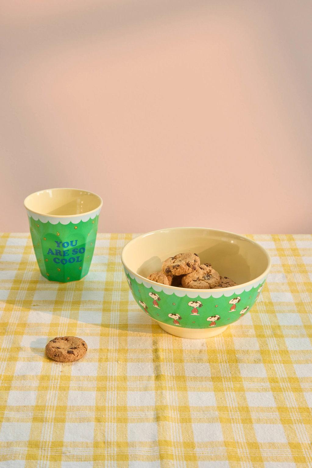 Melamin Becher Snoopy Grün