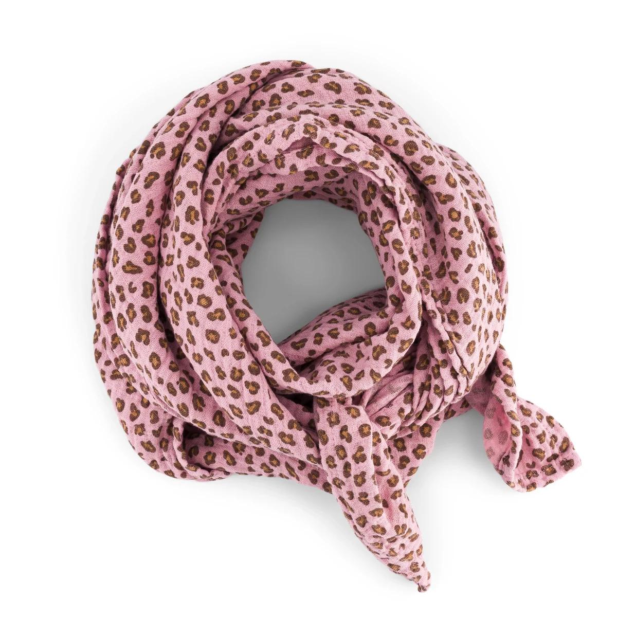Wickeltuch Bianca Mini Leopard Candy Pink 70x70