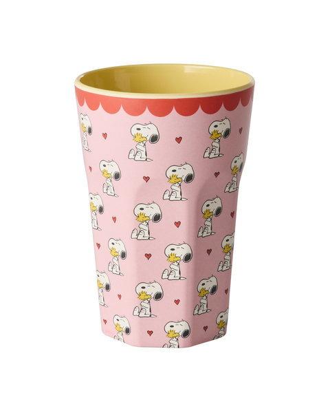 Melamin Latte Cup Snoopy Pink