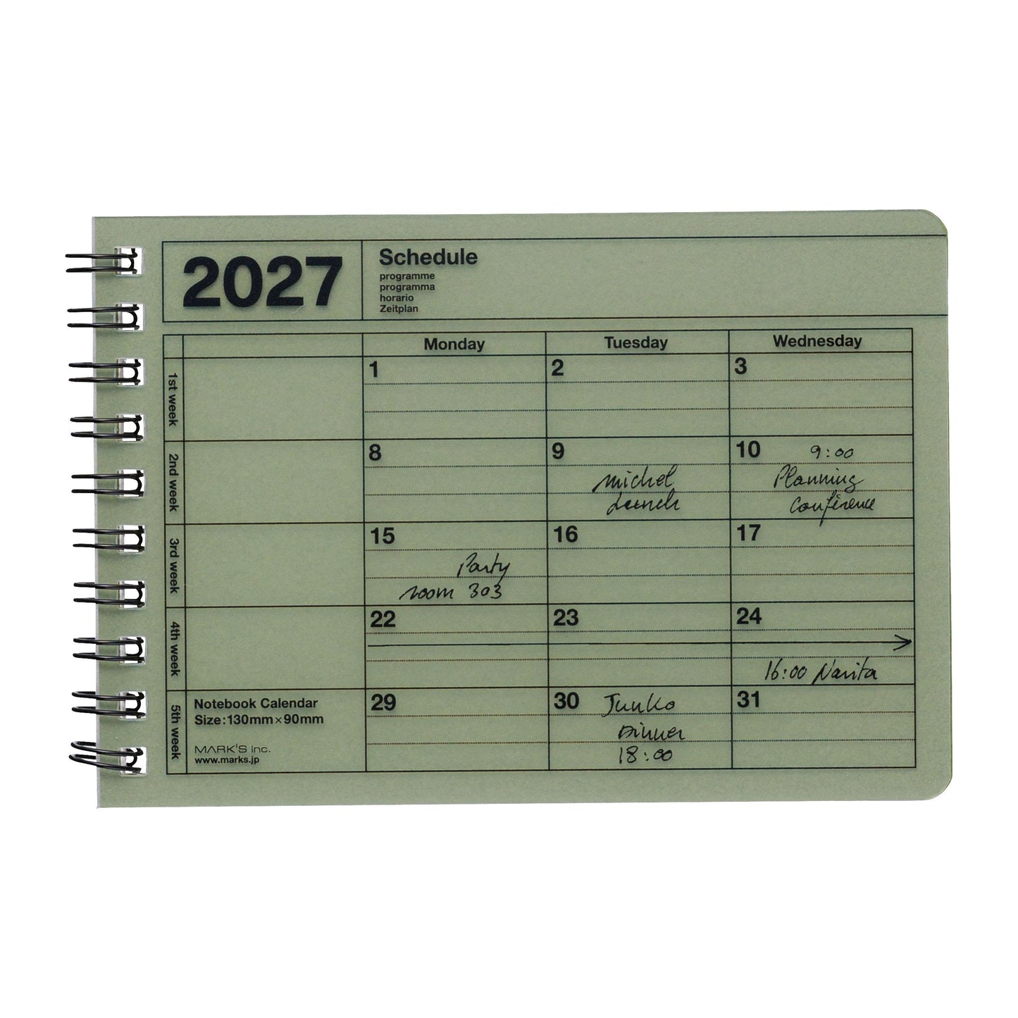 2027 Notebook Kalendar XS, Khaki
