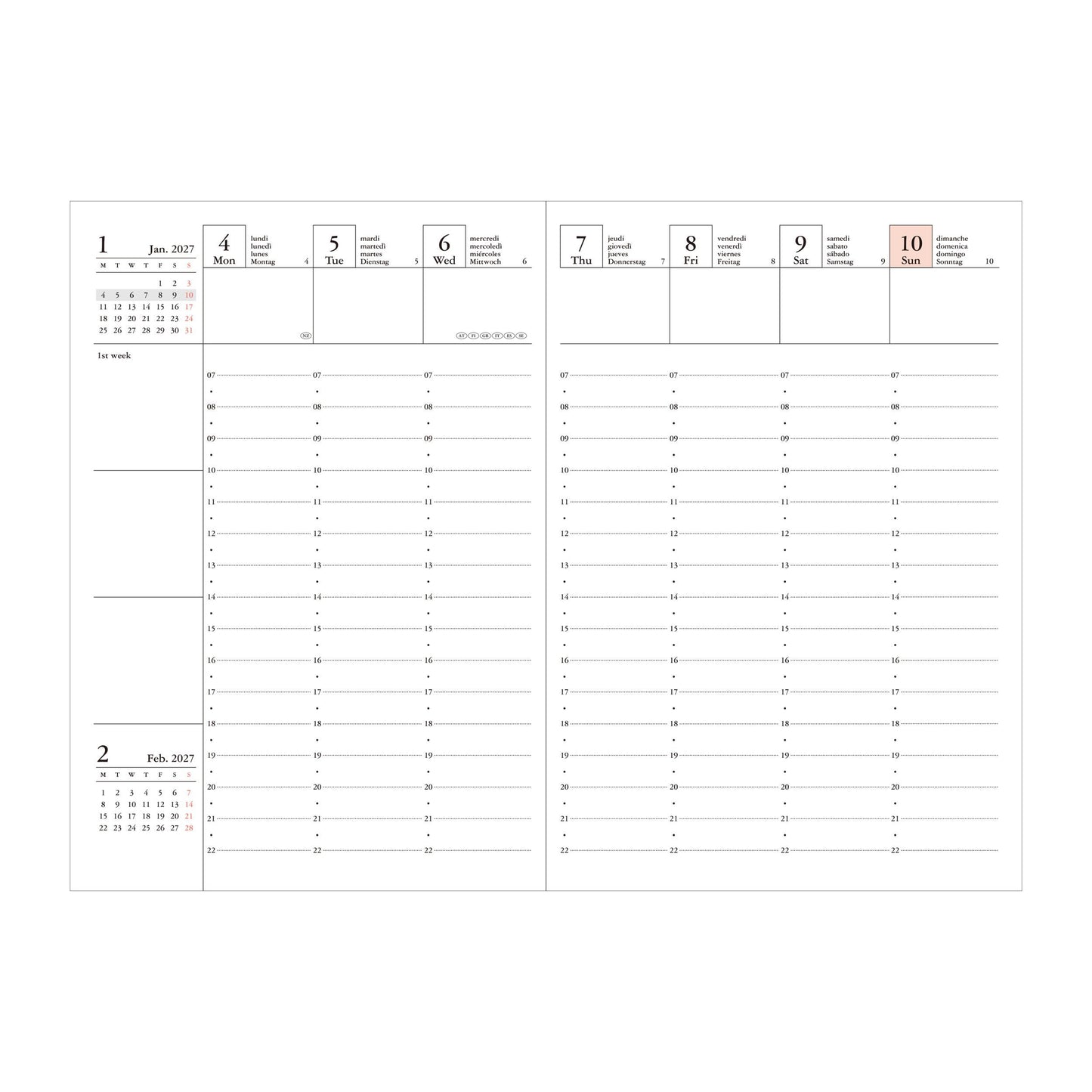 A6 Kalender 2027 PATTERNS, Wave Navy