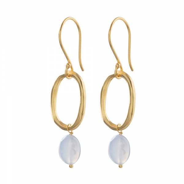 Ohrringe Graceful Blauer Achat Gold