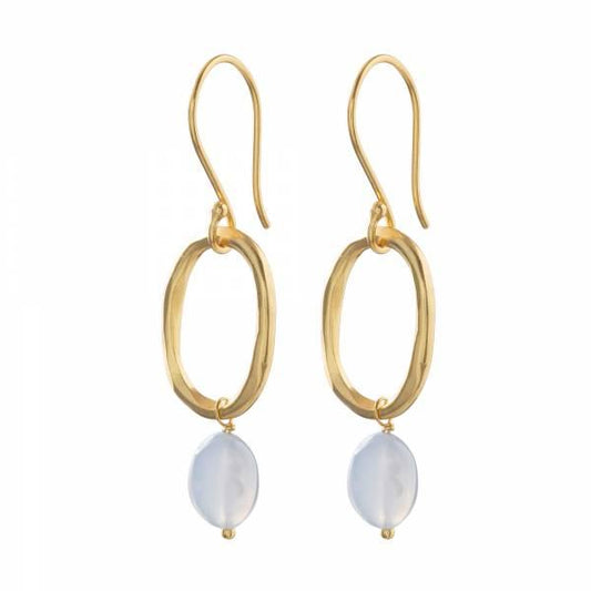Ohrringe Graceful Blauer Achat Gold