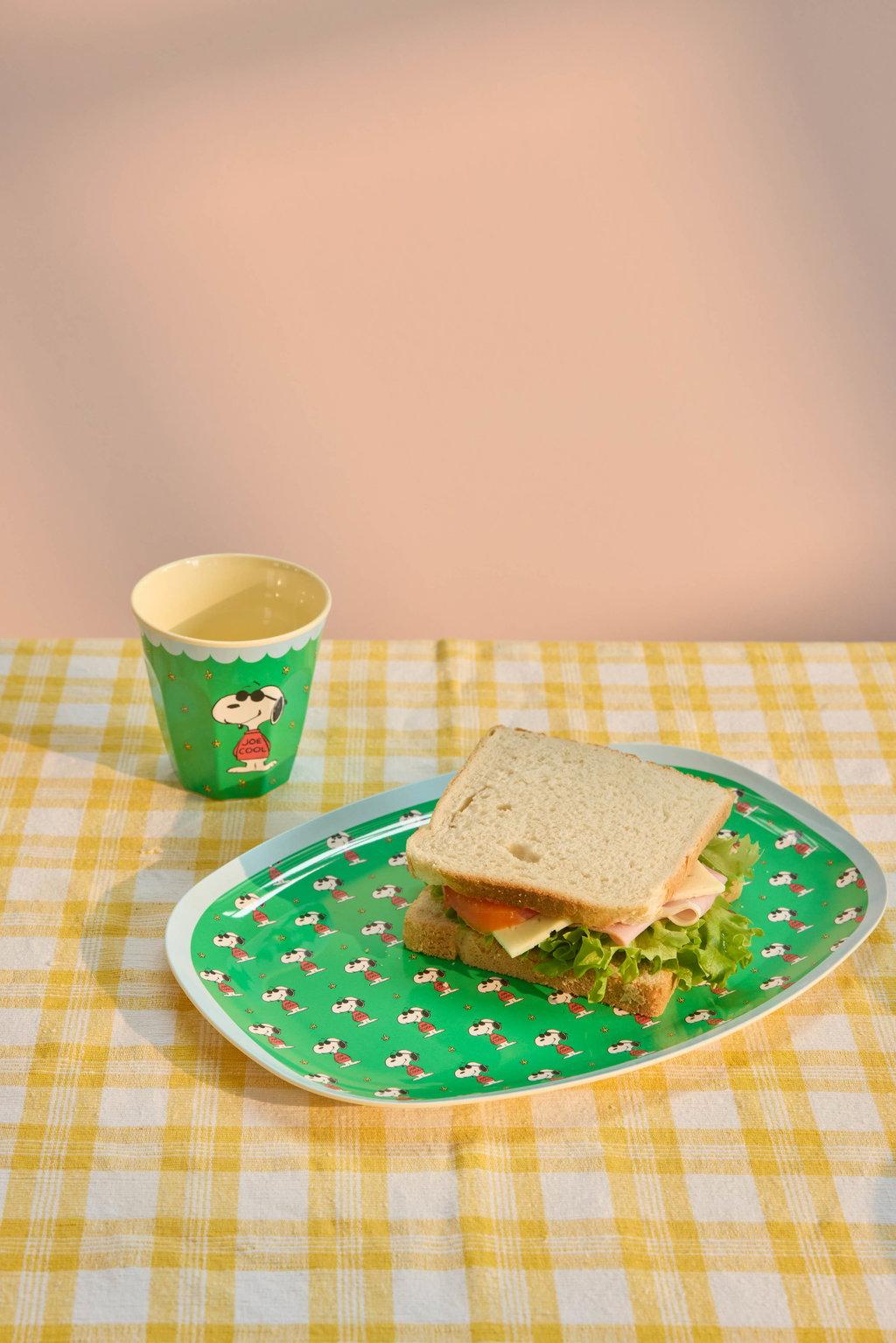Melamin Becher Snoopy Grün