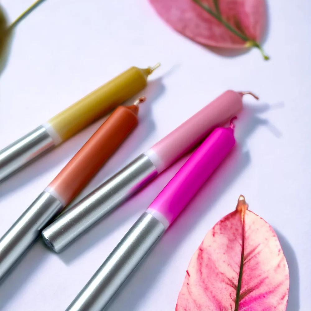 Stabkerzen Dip Dye Silver * Stormy Blizzard