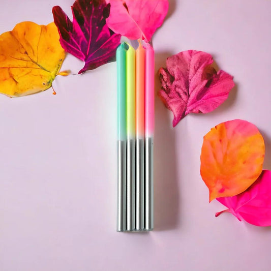 Stabkerzen Dip Dye Skinny Silver * Zen Essence