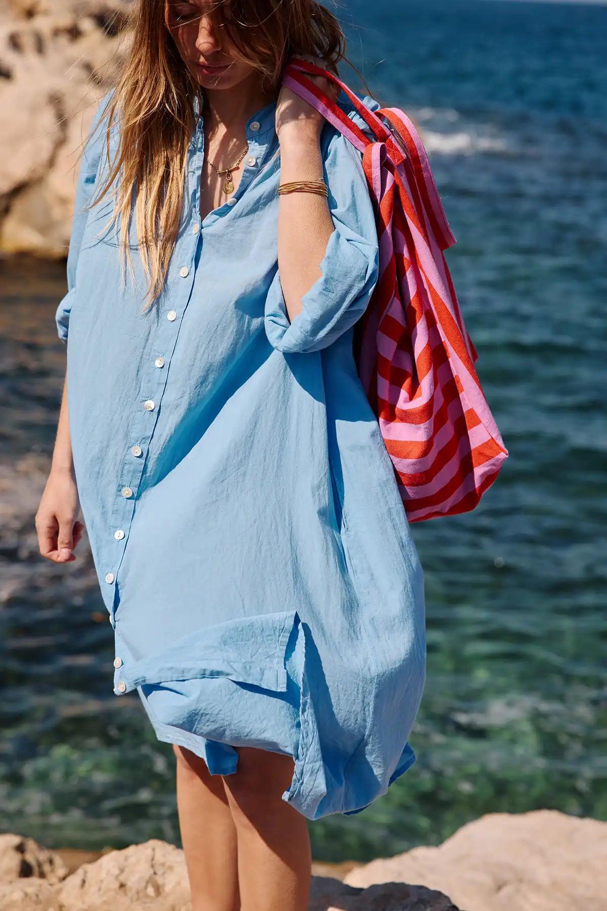 Baumwolltasche Elisa Stripes Orchid Tomato