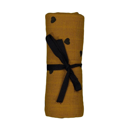 Wickeltuch Bianca Heart Kumin 110x110