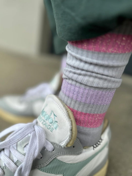 Tennissocken NEW TENNIS GLITZI Grey - Barbie - Lavender 36-38