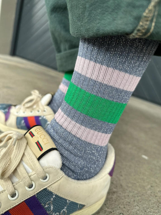 Tennissocken Toronto GLITZI II Blue - Rose - Green 39-42